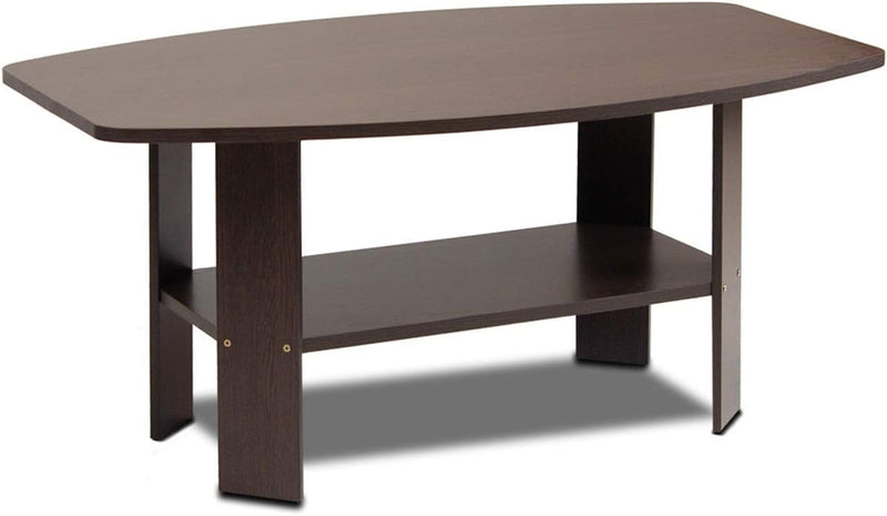 Table basse Furinno au design simple, pin ambré/noir