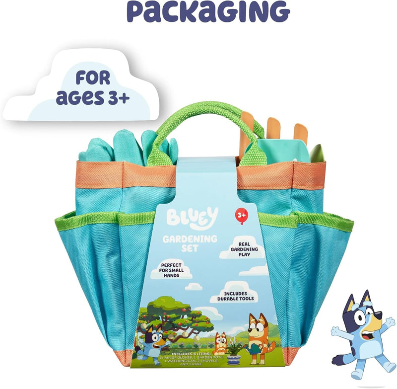 BLUEY Kids Gardening Set | Quality Garden Tool Kit for Kids and Toddlers | Includes Bluey Kids Watering Can, Gloves, Two Shovels, Rake and Bluey Tote Bag