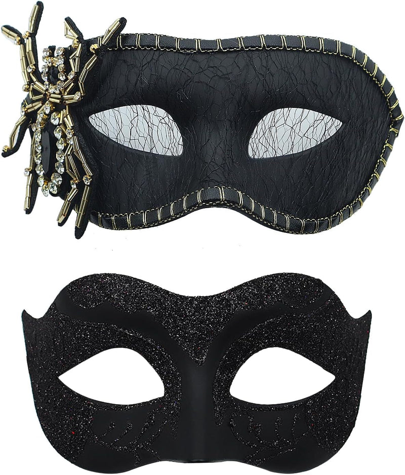 Couple Masquerade Mask for Women Men Shiny Venetian Mask Halloween Mask for Party Prom Ball Costume Mask