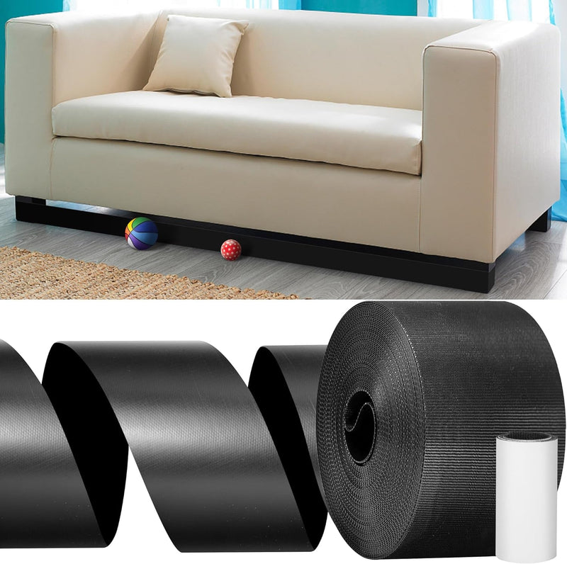 32.8 Feet under Sofa Toy Blocker,Adjustable Gap Bumper,Sectional Connectors for Sliding Sofas,Bumper Guard for Avoid Things Sliding under Couch & Furniture(Include 19.6" Adhesive Mounting Strap)