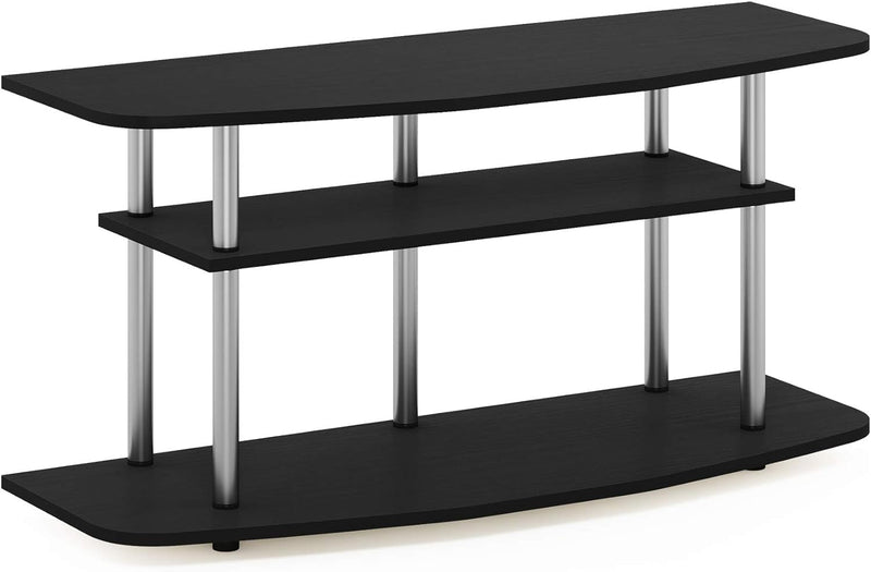 Furinno Turn-S-Tube No Tools 3-Tier Entertainment TV Stands, Espresso/Black