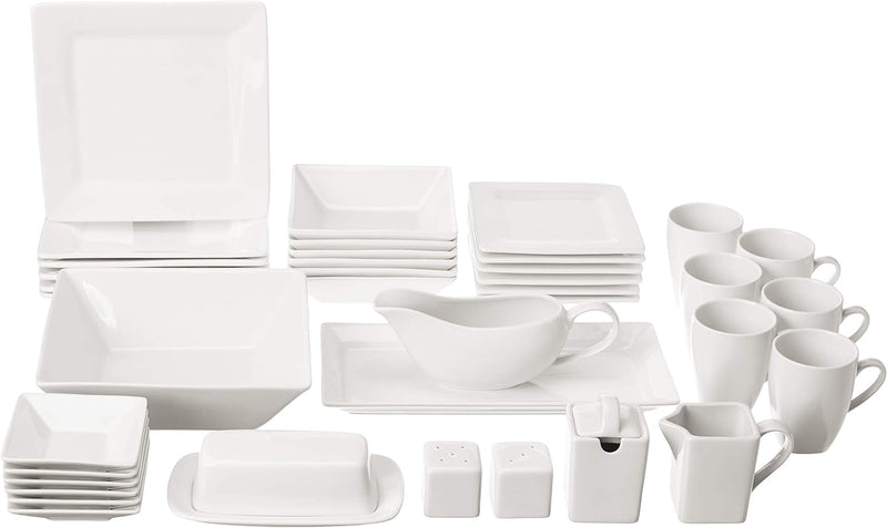 10 Strawberry Street Nova Square 30 Pc Dinnerware Set, Cream White