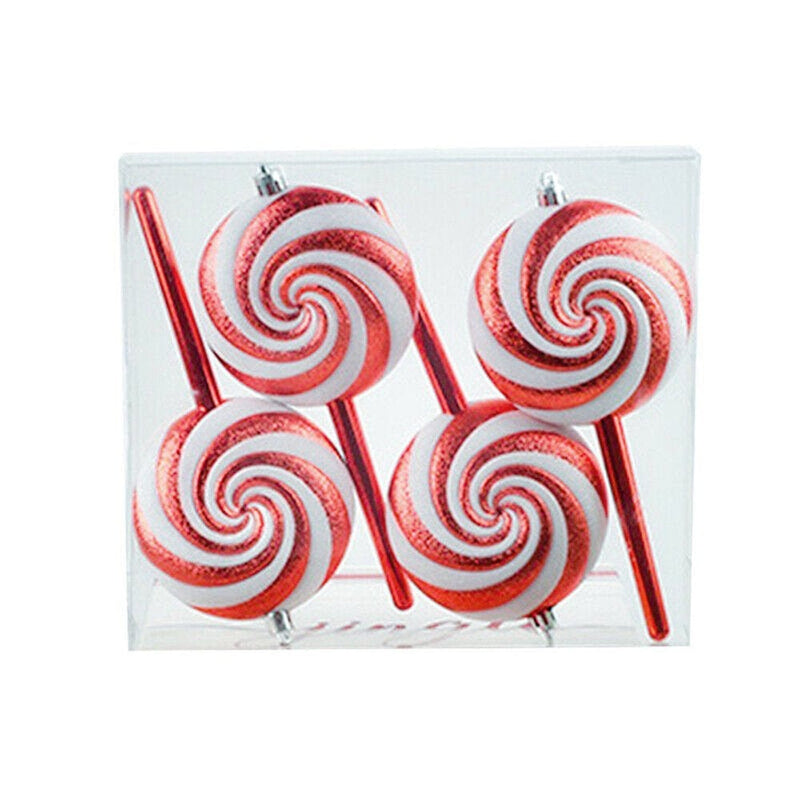 5Pcs Christmas Tree Candy Cane Hanging Ornaments for Home Party Supplies , Peppermint Candy Lollipop , Christmas Tree Decorations Xmas Tree Pendant Ornament Set  Balleen.e 4PCS  