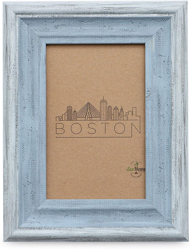 5X7 Picture Frame Distressed Blue - Mount Desktop Display, Frames by Ecohome Home & Garden > Decor > Picture Frames EcoHome   