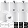 6 Pack of 12 Oz. Qtip Dispenser Apothecary Jars Bathroom with Labels - Qtip Holder Storage Canister Clear Plastic Acrylic Jar for Cotton Ball,Cotton Swab,Cotton Rounds,Floss Picks, Hair Clips (Clear) Home & Garden > Household Supplies > Storage & Organization SheeChung White  