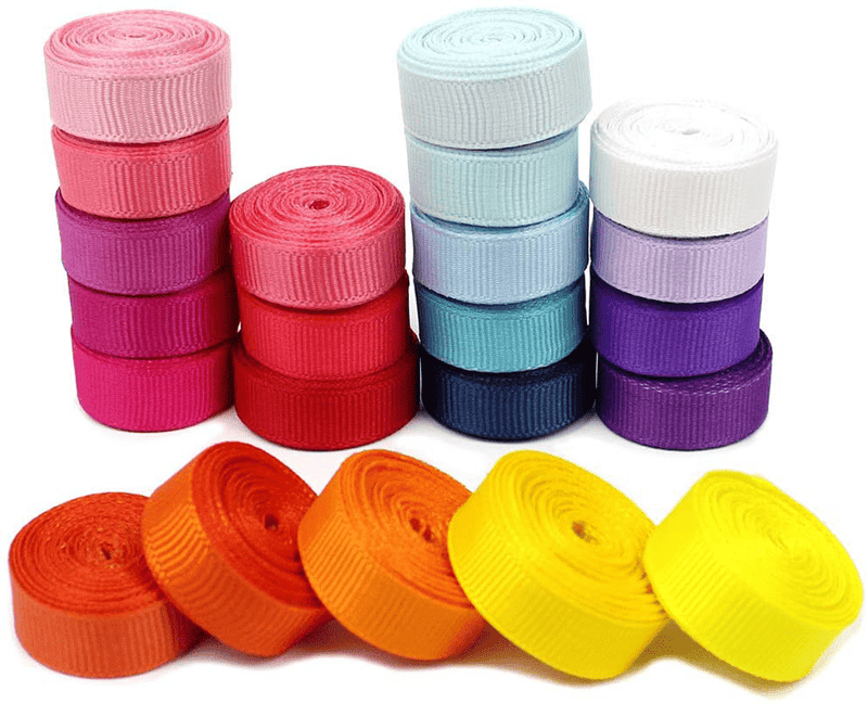 60 Yards Fabric Ribbons for Crafts, 3/8 Inches 30 Colors, Boutique Hair Ribbons, for Gifts Wrapping, DIY Bow Hair Accessories, Graduate Party Arts & Entertainment > Hobbies & Creative Arts > Arts & Crafts > Art & Crafting Materials > Embellishments & Trims > Ribbons & Trim YGEOMER   