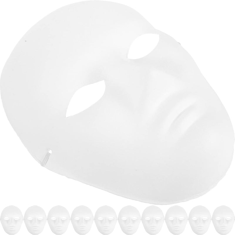 Amosfun 24Pcs DIY Mask Blank Painting Male Full Face Mask for Halloween Ghost Cosplay Masquerade Hip Hop Dance Party Favors