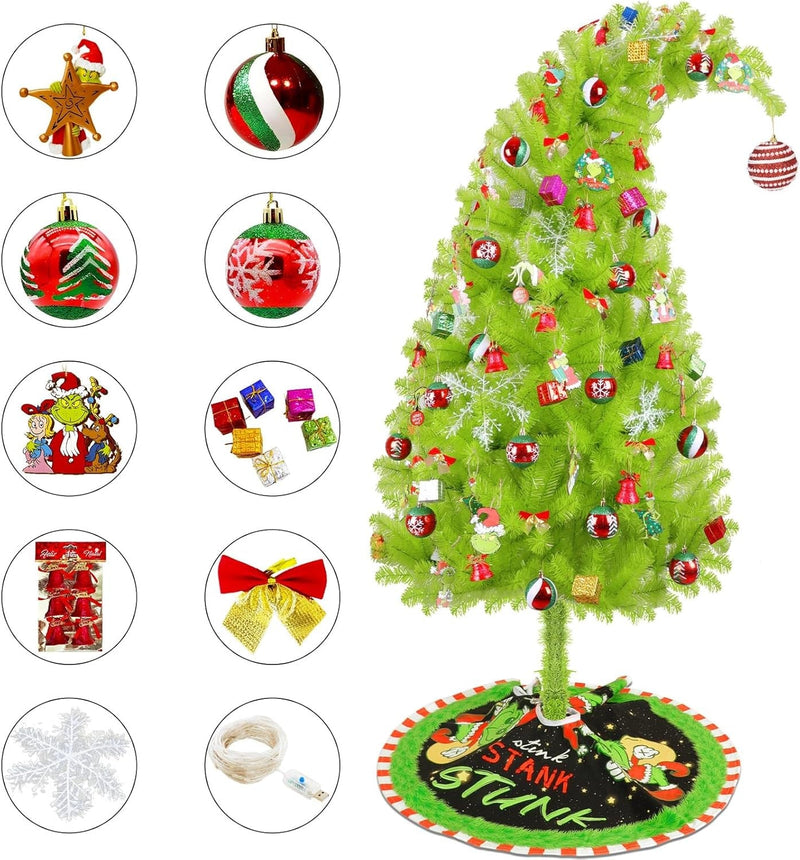 6FT Christmas Tree, Easy Setup Artificial Christmas Tree with Sturdy Metal Stand, Christmas Trees with a Bendable Top for Christmas Decorations