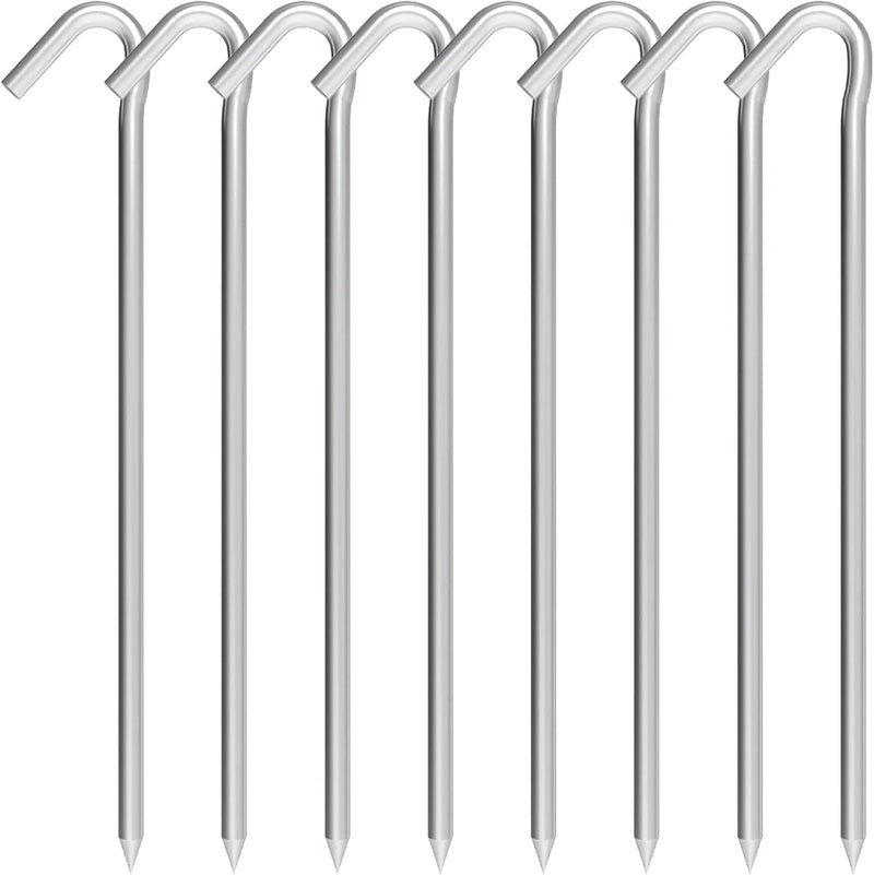 9 Inch Galvanized Tent Stakes Metal Tent Pegs, Heavy Duty Steel Yard Camping Stakes Tarp Hooks Inflatables Outdoor Decorations, 25 Pack