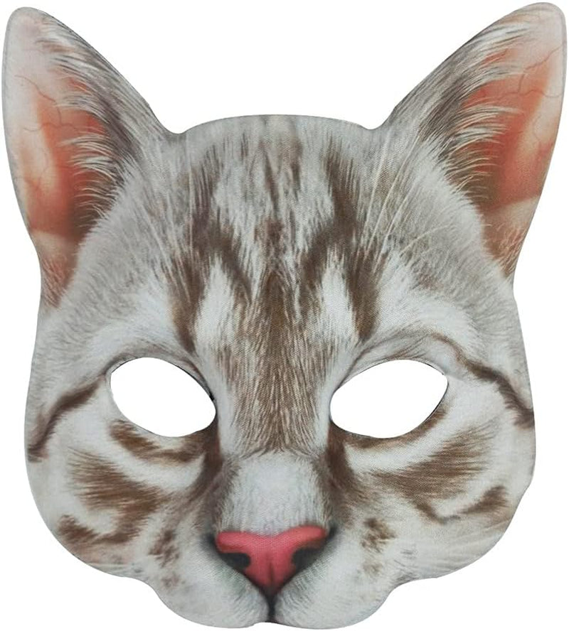 1Pcs Halloween Realistic Cat Masks Animal Cat Mask for Halloween Christmas Easter Novelty Costume Party Accessory