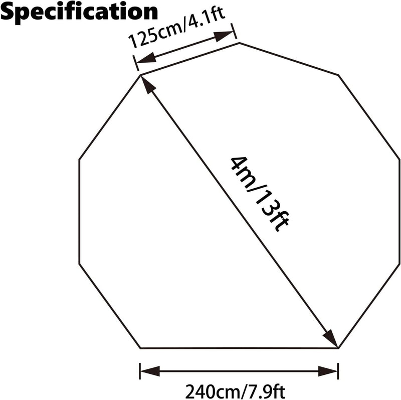 DANCHEL OUTDOOR Bell Tent Footprint Waterproof round Tarp Ground Sheet for Yurt Tent Glamping Tent Camping Accessories, 4M/13Ft, Black,Universal