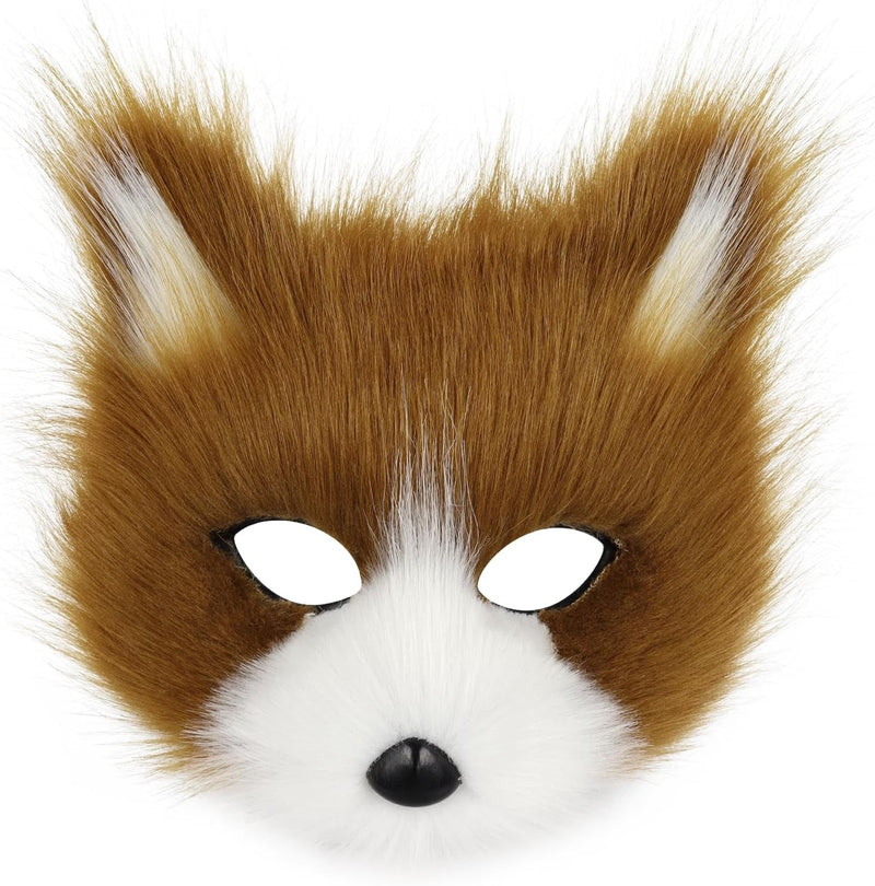 Animal Fox Wolf Mask Halloween Party Cosplay Costumes Props Plush Cat Half Face Masks Carnival Christmas Masquerade