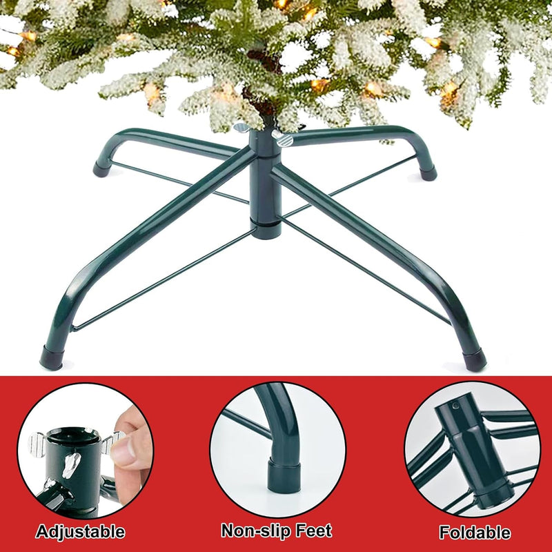 Christmas Tree Stands for Artificial Trees, Folding Metal Xmas Tree Stand, Replacement Fake Christmas Tree Holder Base for 3 Ft to 6 Ft Christmas Trees, Christmas Tree Base Fits Tree Poles up to 1.25”