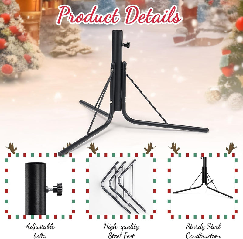 Christmas Tree Stand,Christmas Tree Base for 4-9FT Artificial Trees,Heavy Duty Christmas Tree Stand Fits 0.5-1.5 Inch Pole,Black