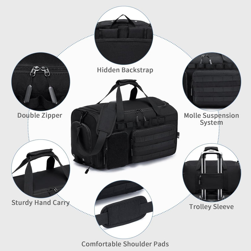 Duffle Bag for Travel Large Duffle Backpack Deployment Bag with Backpack Straps 3 in 1 Tactical Military Backpack with Shoe Compartment Football Weekender Gym Bag for Overnight Traveling Sport