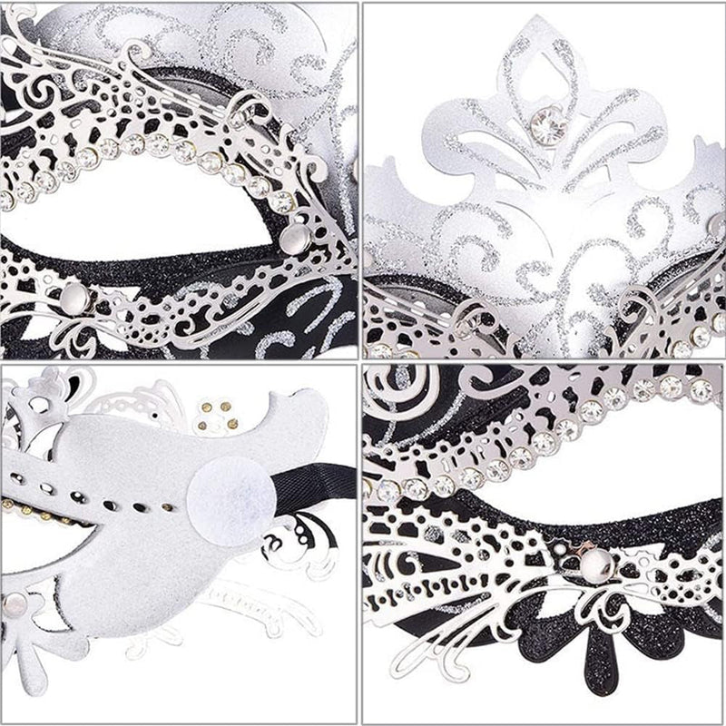 2 Pack Couples Masquerade Masks Gorgeous Venetian Metal Mask Halloween Costume Party Mask Mardi Gras Mask