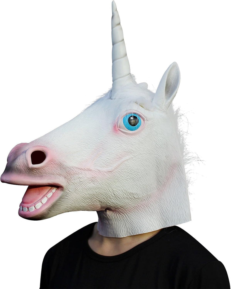 Creepy Party Animal Mask Unicorn Mask Deluxe Novelty Halloween Costume Party Latex Animal Head Mask Unicorn Mask