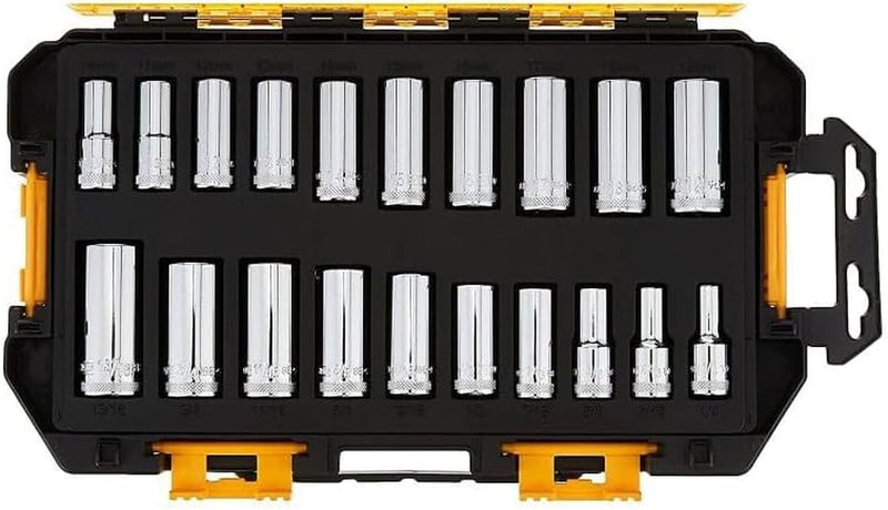 DEWALT DWMT73812 Tool Kit 3/8'' Drive Deep Socket Set, 20 Piece