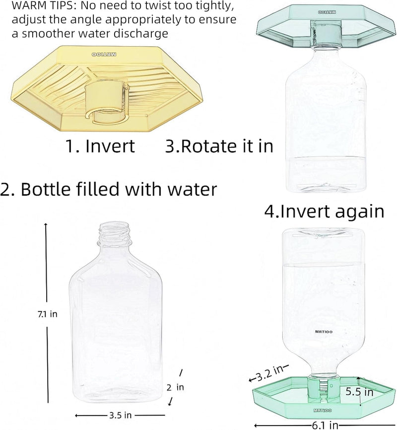 17Oz Terrarium Tank Reptile Food Feeders Bowl, Water Feeder Automatic Water Dispenser Waterer Feeding Accessories, for Geckos Lizards Turtle Bearded Dragons (Green)