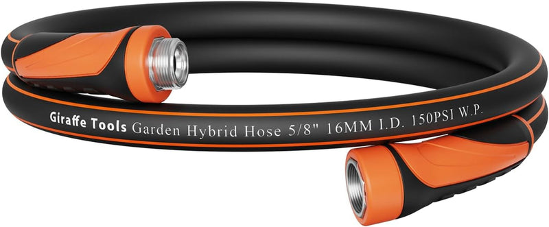 Giraffe Tools Garden Hose 75Ft X 5/8", Water Hose Heavy Duty, Flexible, Lightweight Hybrid Hose with Swivel Handle, Male to Female Fittings, Burst 600 PSI