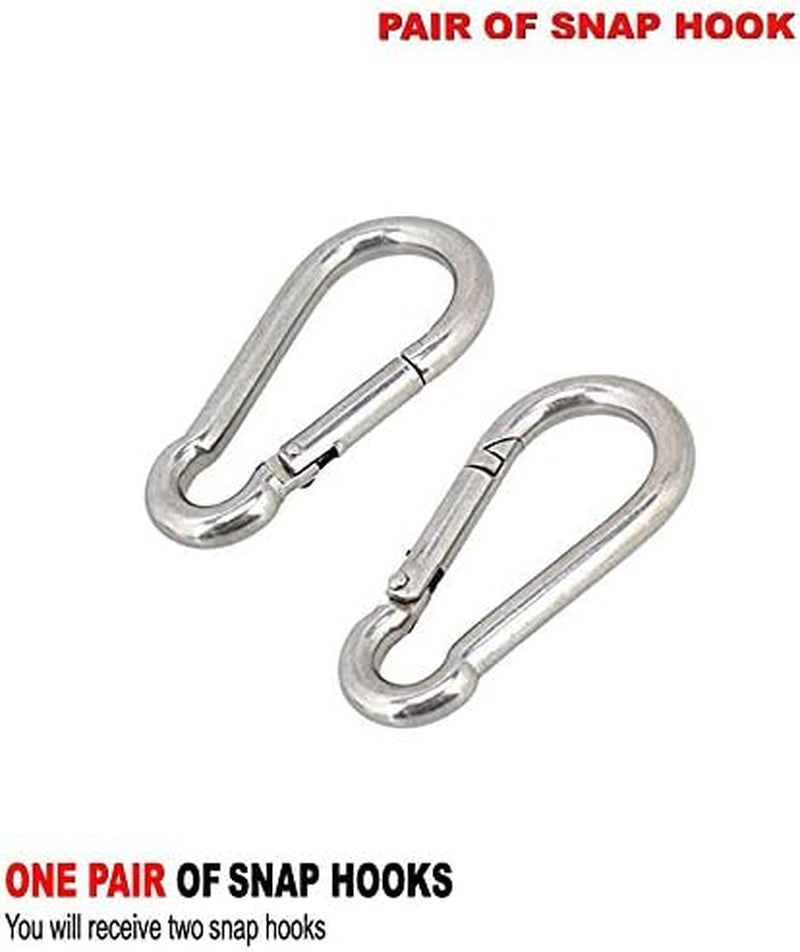 FITNESS MANIAC Stainless Steel Spring Snap Hook Carabiner Home Gym Body Building Weightlifting