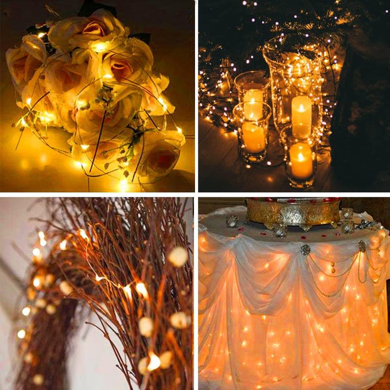 12 Pack Battery Operated Fairy String Lights 7 Feet 20 Led Waterproof Silver Wire Firefly Starry Moon Lights for Bedroom DIY Party Wedding Patio Christmas