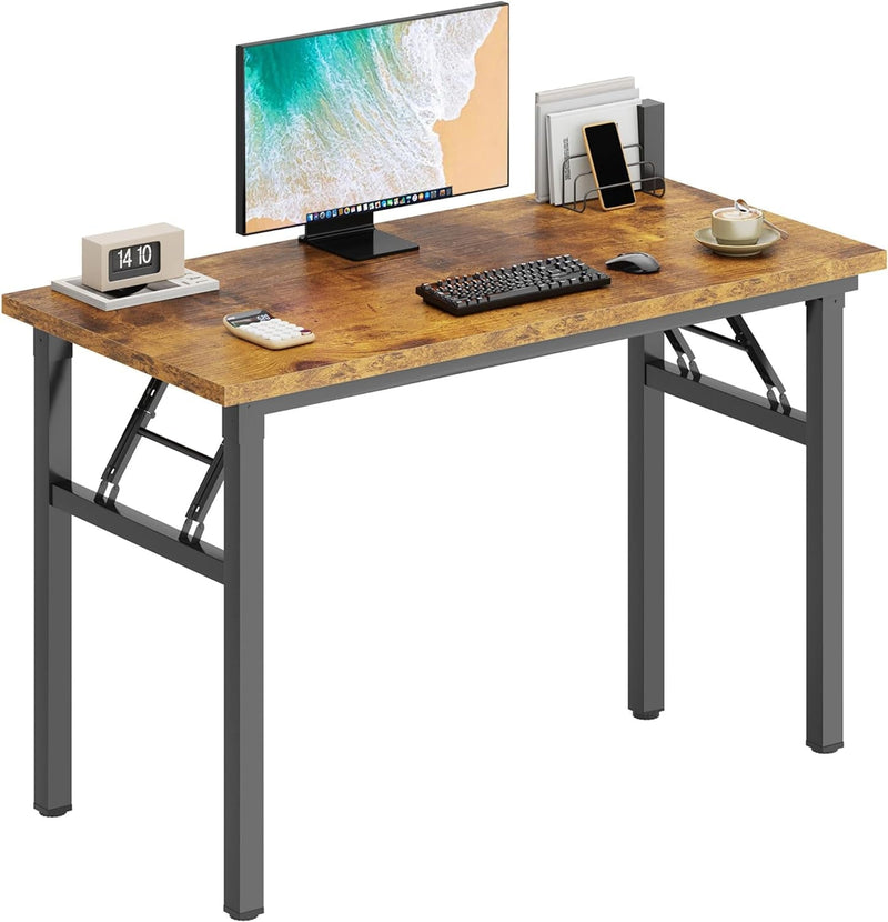 Dlandhome Computer Desk 62 Inches Office Desk Computer Table Study Writing Desk Workstation for Home Office Metal Frame Black and Black