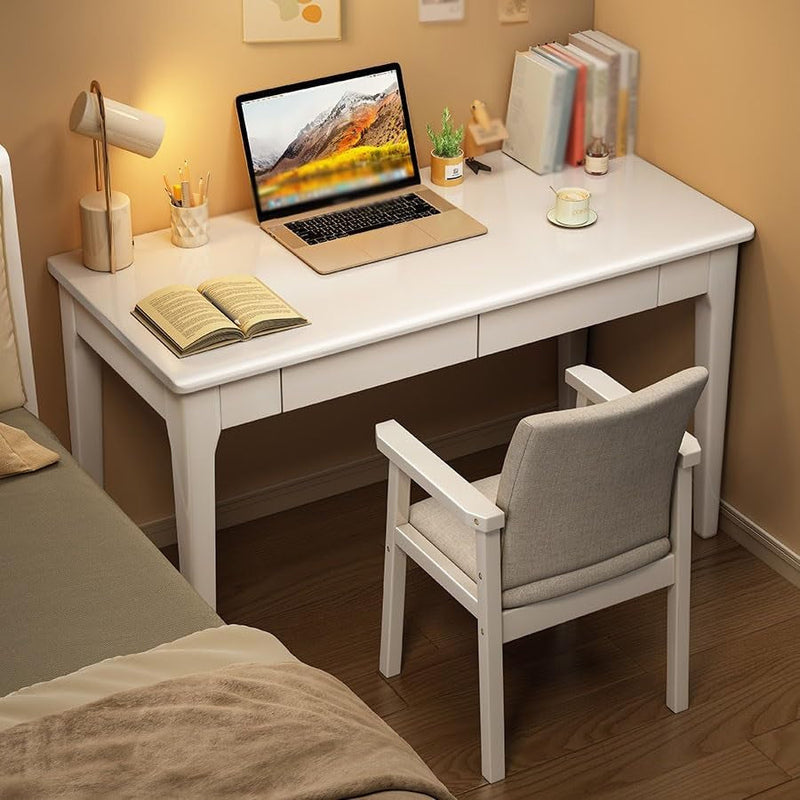 Computer Desk Side Table Solid Wood Desk Student Home Bedroom Computer Desk Office Desk Study Desk Small Apartment Study Table Simple Writing Desk Gaming Desk Large Desk(C,100 * 60 * 75Cm)