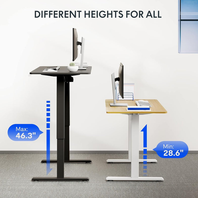 FLEXISPOT Standing Desk Adjustable Height Whole Piece 40 Inch Desk Board Computer Desk for Home Office Stand up Desk Maple