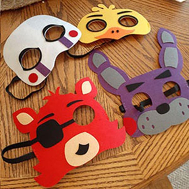 10 Pcs/Set FNAF Mask + 50PCS FNAF Sticker Randomly, Elastic Masks Cosplay Costume Party Favors Supplies, FNAF Masks