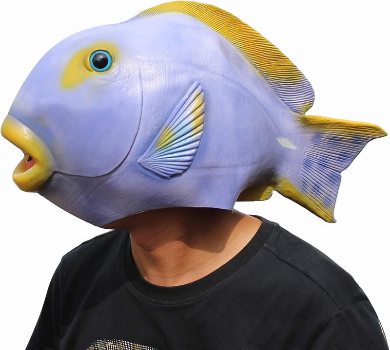 Animal Mask Fish Costume Mask Novelty Halloween Costume Party Latex Animal Head Mask (Tropical Fish)