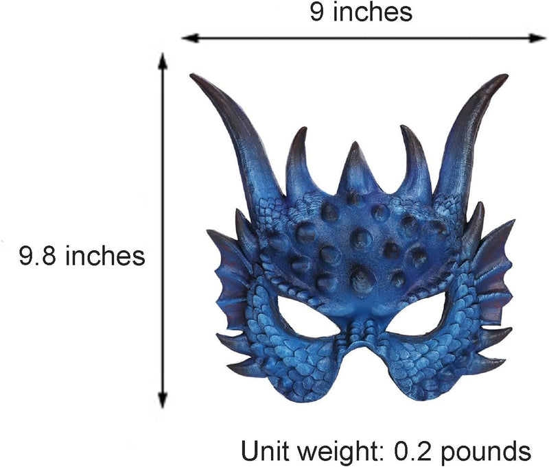 Dragon Mask Halloween Masquerade Foam Mask Half Face Mask for Cosplay Costume