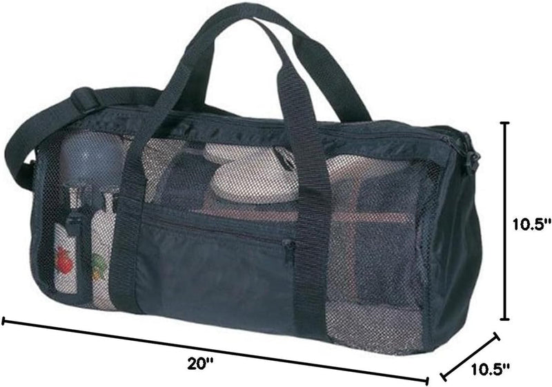 Eunicole Sport Gym Mesh Roll Bag Duffel, Easy Dry, Black