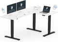 FLEXISPOT Corner Desk Dual Motor L Shaped Computer Electric Standing Sit Stand up Desk Height Adjustable Home Office Table with Splice Board, 71X48 White