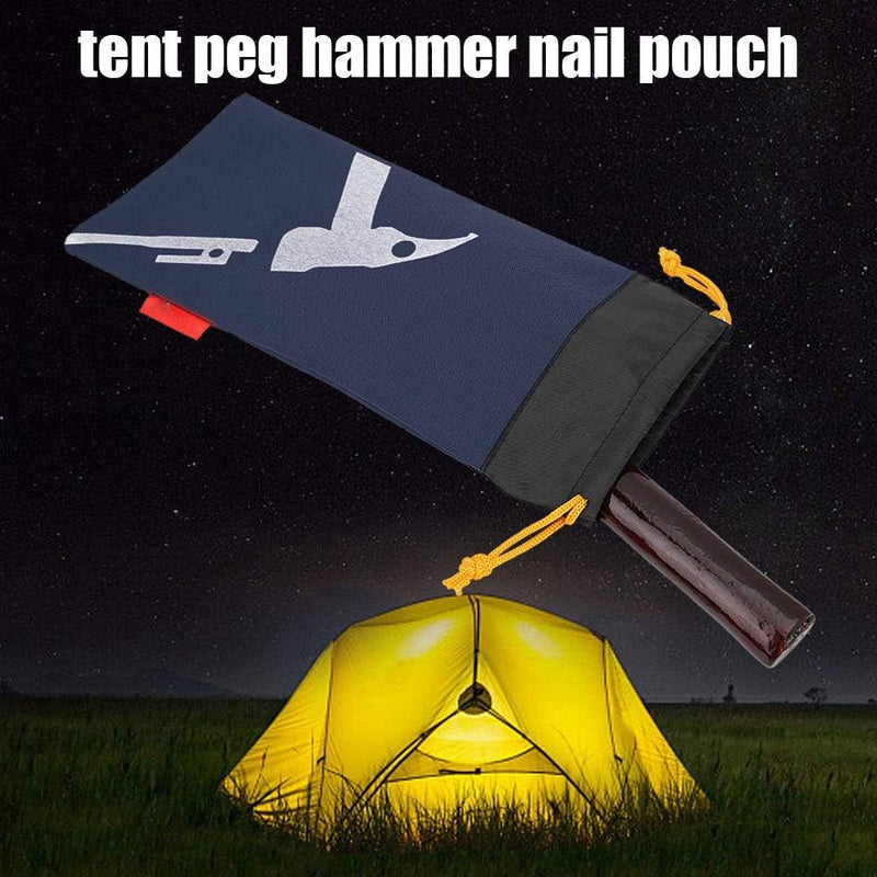 Alomejor Tent Hammer Bag Outdoor Tent Accessories Storage Bag Pack Tent Pegs Nails Hammer Tool Pouch