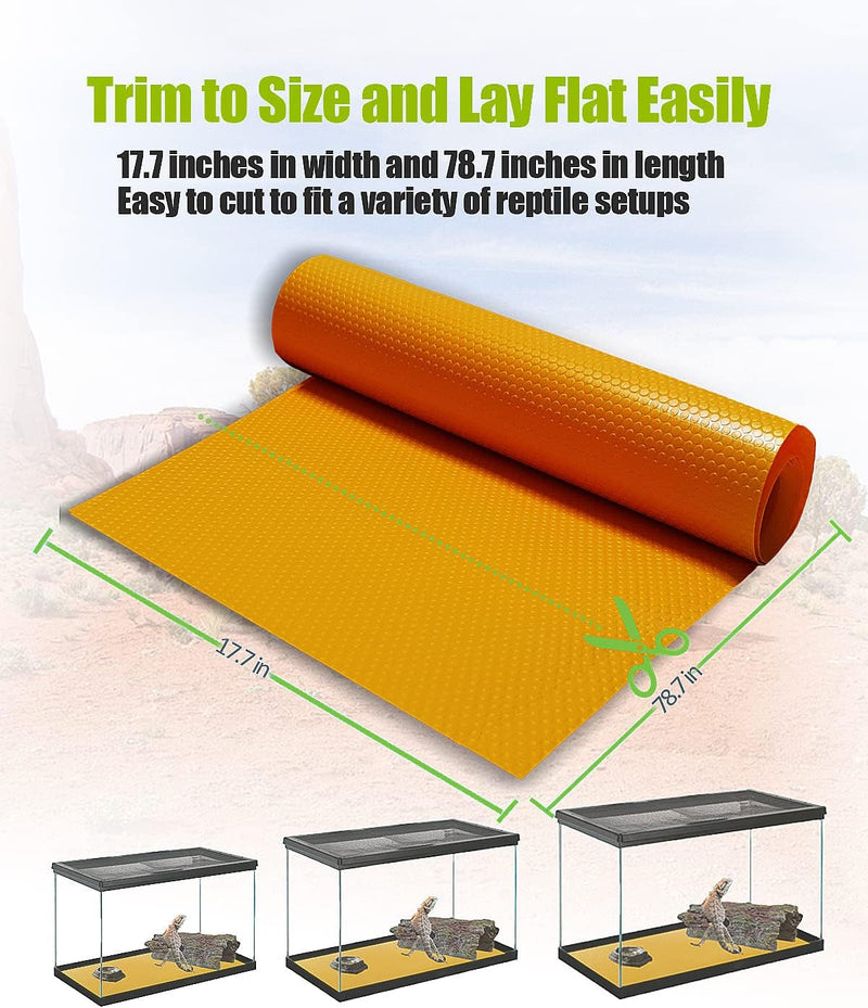 Bearded Dragon Tank Accessories, Reptile Substrate Floor, Leopard Gecko Tank Liner Mat for 40 Gallon, 20 Gallon, 50 Gallon,75 Gallon Lizard Tank, Yellow