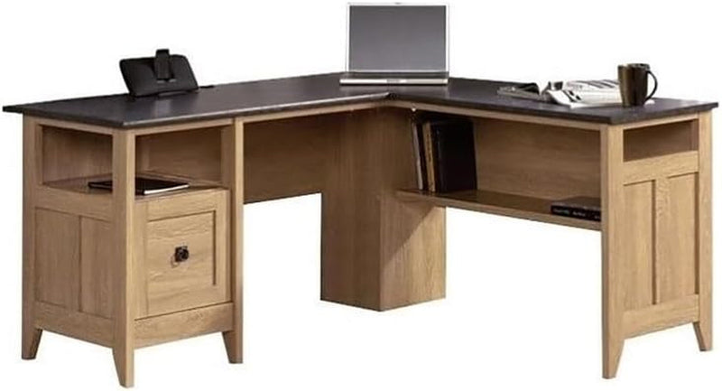BOWERY HILL Transitional Wood Home Office L-Shaped Corner Computer Desk in Dover Oak
