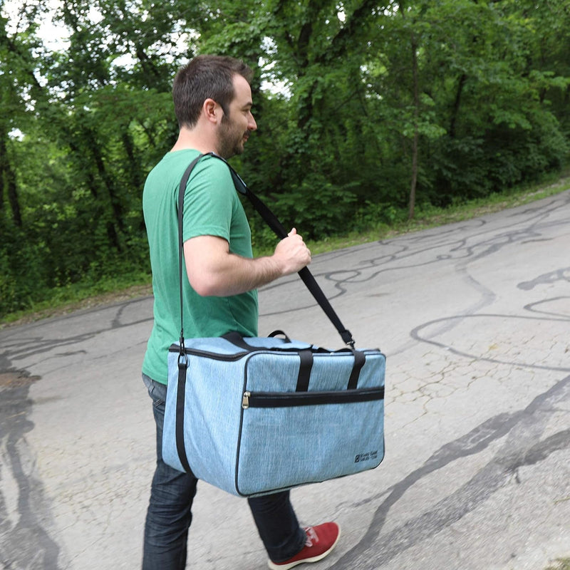 Board Game Bag - Allplay/Boardgametables.Com - [Backpack/Shoulder Strap/Luggage Slip] - Padded Board Game Carrier (Sky Blue)