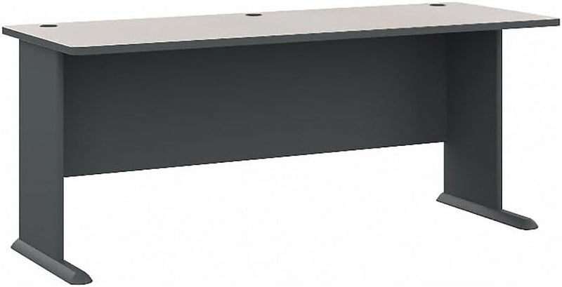BOWERY HILL 72" Transitional Engineered Wood Office Desk in Slate Gray