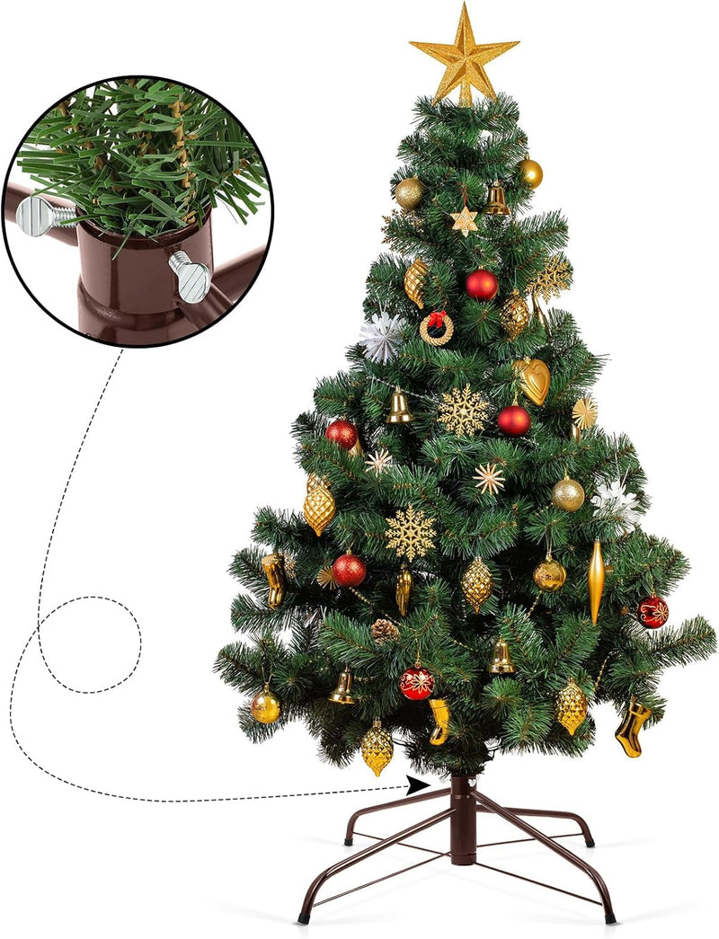 2 Pcs Christmas Tree Stand 24 Inch and 16 Inch Christmas Tree Stand Christmas Tree Folding Stand for Artificial Christmas Tree 6.5 to 8 Feet Live Trees Hold Standing Home and Party Decor (Coffee)