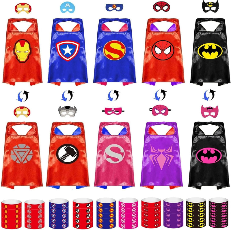 Dress up Toys - Superhero Capes and Masks, Costumes Set for Kids - Ideal for Cosplay, Birthday Party, Christmas, Halloween - Fun Gift for 3-10 Year Old Boys and Girls