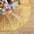 48 Inch Gold Xmas Tree Skirt Christmas Decorations Sequin Tree Skirt Cover New Year Party Indoor Holiday Tree Ornaments