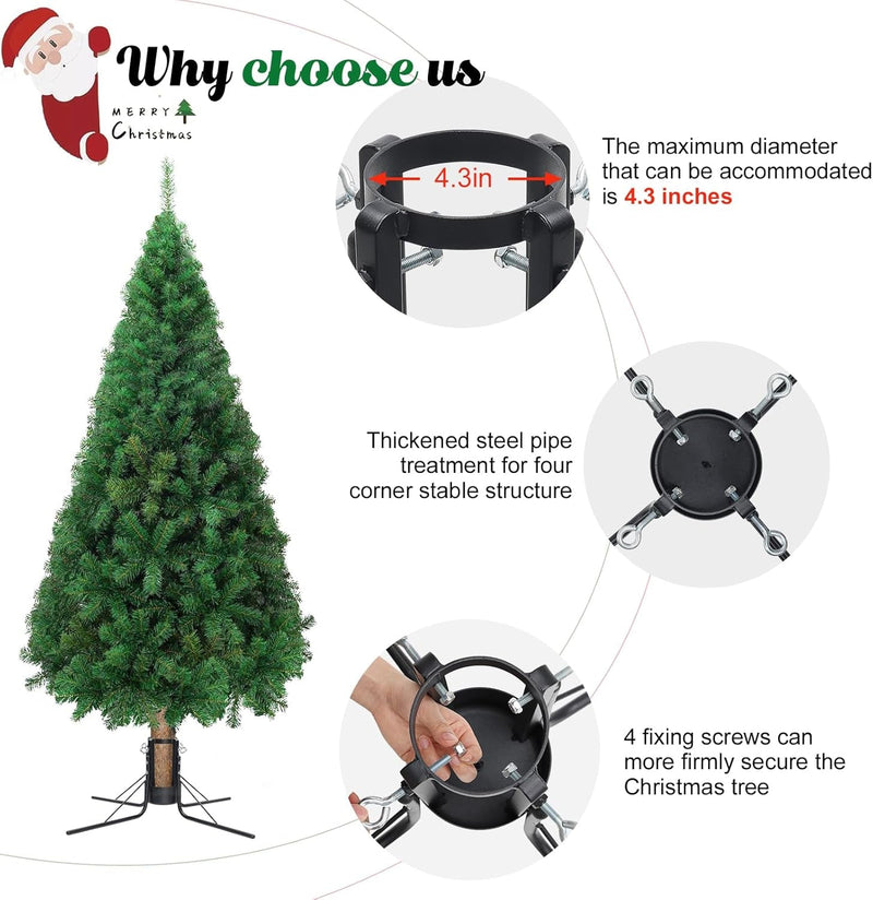 DIIG Christmas Tree Stand, Detachable Christmas Tree Bracket Suitable for Trunks of 1.5 to 4.3 Inches, Suitablefor Pine Sprucepoplarof 4-10 Feet