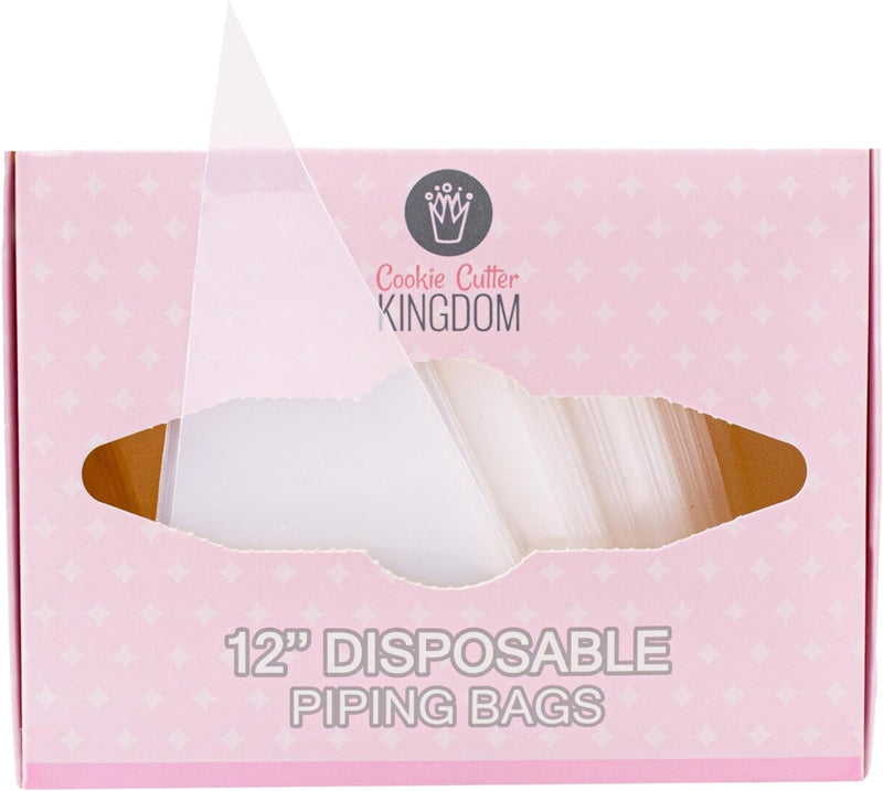 Cookie Cutter Kingdom, 12 Inch 100 Count Tipless Piping Bags Disposable Piping Bags for Piping Icing, Cake Decorating, Pastries and More - 12 Inch - 100 Pack