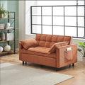 Umwandelbares Schlafsofa, 3-in-1-Multifunktions-Schlafsofa aus Samt, Ausziehbett, 54,5-Zoll-Futon-Chaiselongue mit verstellbarer Rückenlehne und Seitentaschen, Klappbares Schlafsofa für Wohnzimmer und Büro