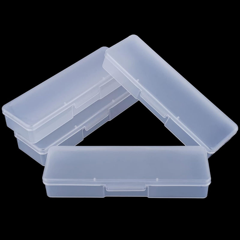 4 Pieces Plastic Storage Personal Box for Nail, Nail Implement Storage Box Organizer Case Manicure Tool Box for Nail Pedicure Supply Tools (Clear)