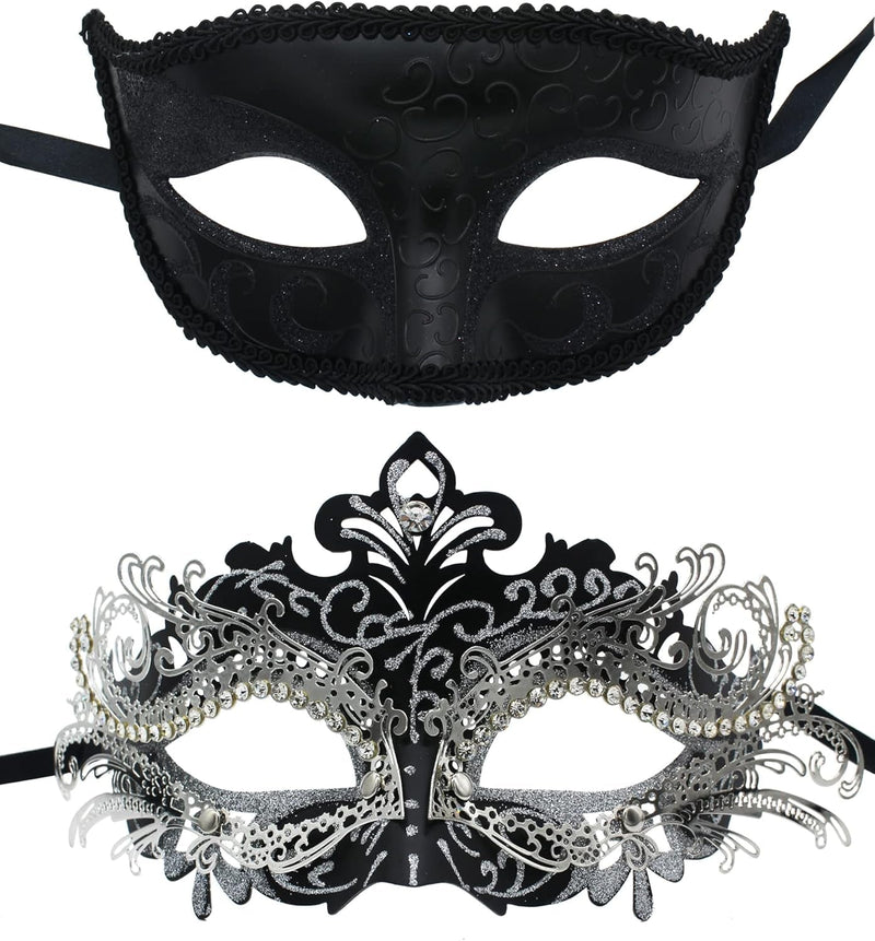 Couple Masquerade Mask Set Masquerade Mask for Women Black Costume Mask Cosplay Party Masquerade Ball