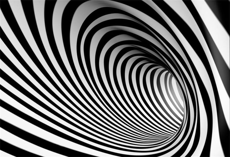 10X7Ft Black and White Spiral Vortex Backdrop Adults Kids Portrait Photo Shoot Futuristic Perspective Pipeline Tube Endless Tunnel Striped Swirl Background for Photography Photo Studio Props