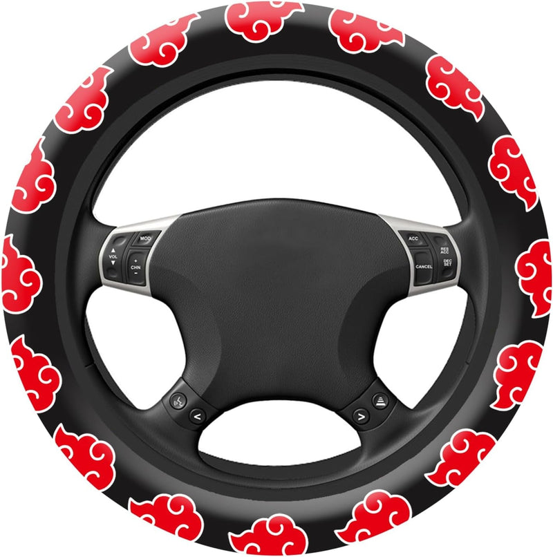 Anime Steering Wheel Cover Anime Car Accessories for Men Women with Keychains, 15 Inch Anti-Slip Car Steering Wheel Covers Universal Fit (A-Katsuki)