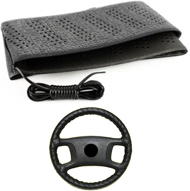 Generic Black Lace-On Steering Wheel Cover Grip Classic Stretch Accessory Auto Vehicle